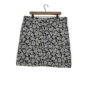 Talbots Womens Blue and White Paisley Straight Skirt Size 16 Career sClassic